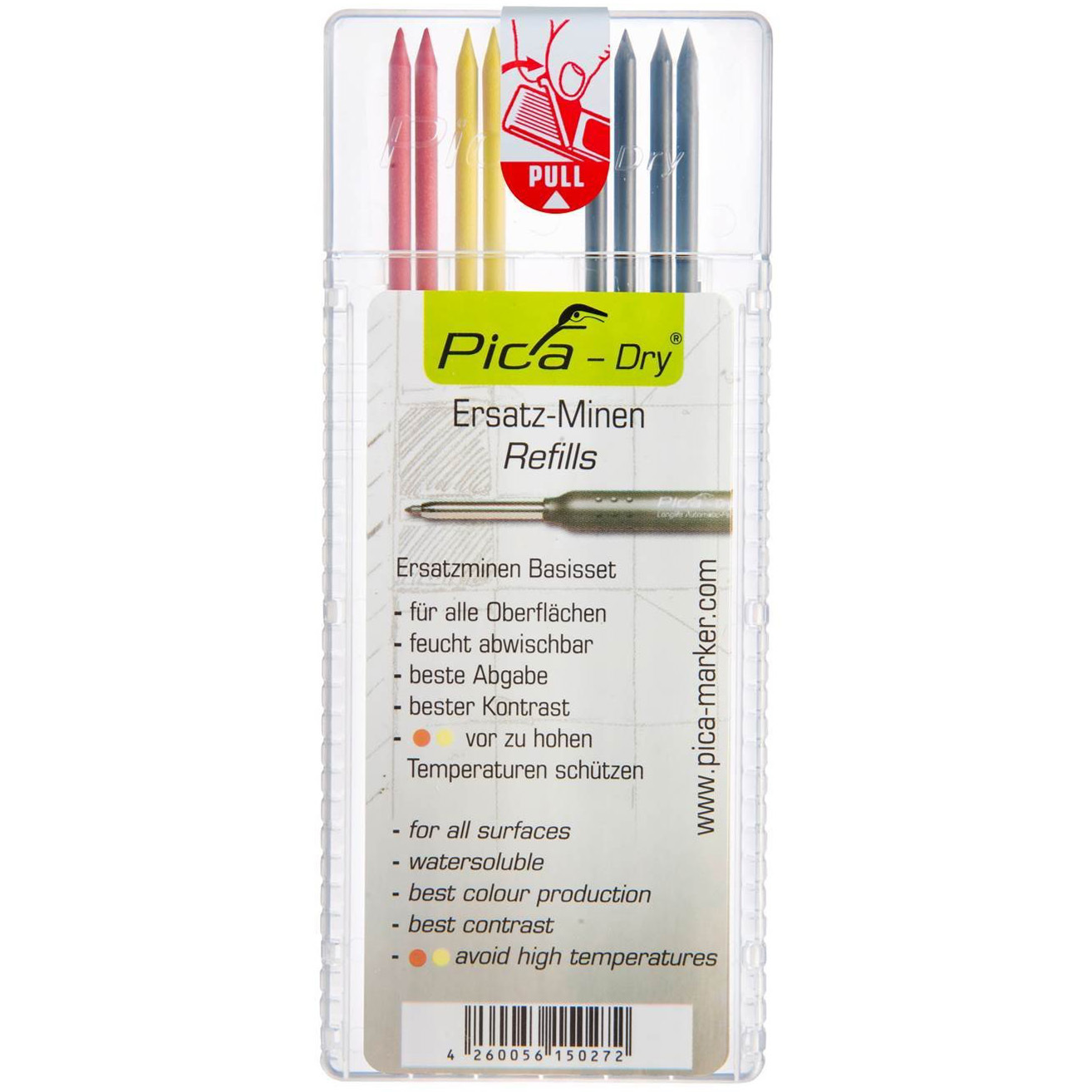 Pica Dry Longlife Automatic Pencil 3030 And 8 Pack Color Refills 4020